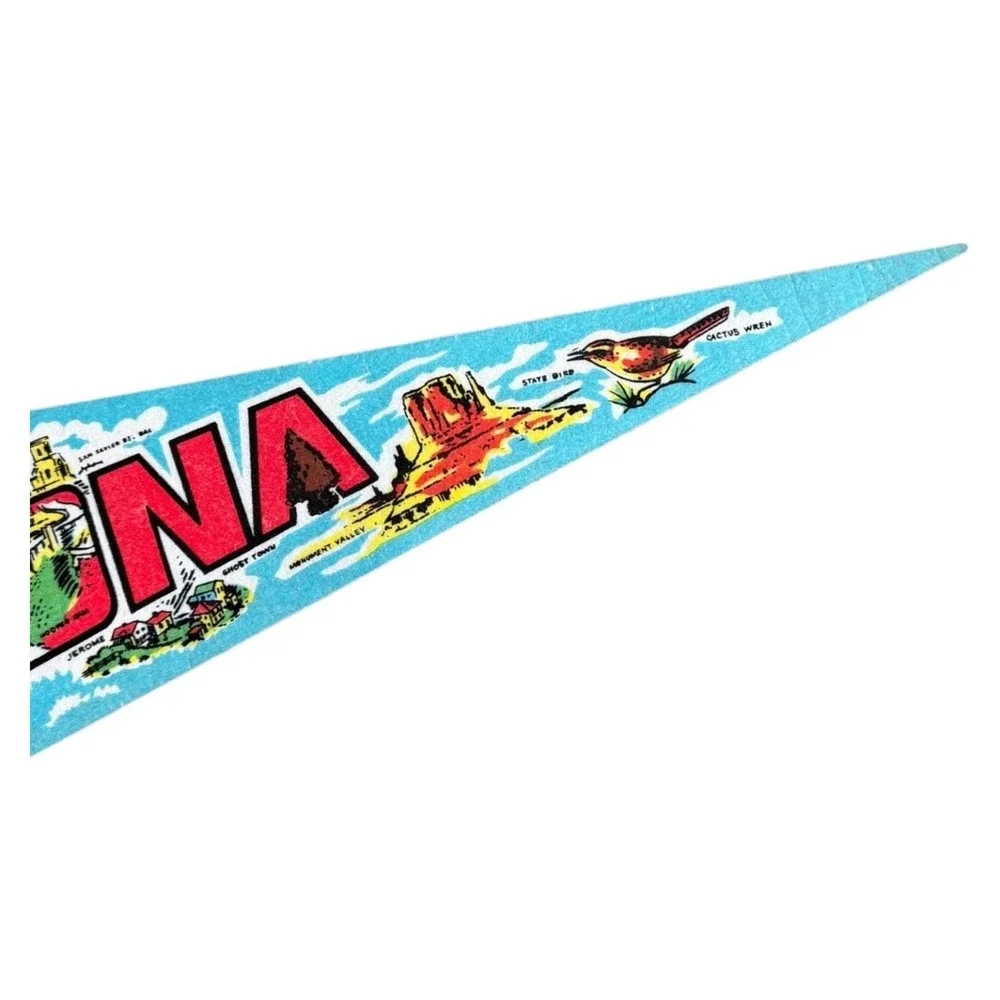 Vintage 1970‎ Arizona Felt Pennant Souvenir Banner Imperial Art Travel Route 66